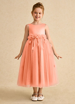 Azazie Lux Flower Girl Dresses Sunset A-Line Beaded Tulle Dress image5
