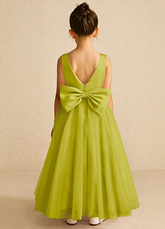 Azazie Pumpkin Robe Demoiselle D'honneur Fillette Robe Trapèze en Tulle Convertible Citronnelle image6