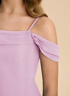 Azazie Anselie Junior Vestido de Rosa Caramelo de Gasa de Corte en A con Vestidos sin tirantes image8