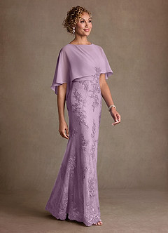 Azazie Amrita Mother of the Bride Dresses Wisteria Mermaid Lace Chiffon Dress image2