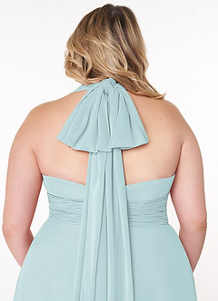 Azazie Fifi Robes de demoiselle d'honneur Robe Trapèze Convertible en Mousseline de soie Sans bretelle Brume image14
