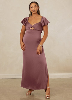 Christian Siriano Bridal for Azazie 1005 Bridesmaid Dresses Vintage Mauve Sheath Sweetheart Neckline Stretch Satin Dress image9