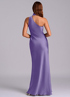 Azazie Seona Bridesmaid Dresses Tahiti Mermaid One Shoulder Stretch Satin Dress image4