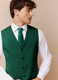 front James Emerald Structured Stretch Suit Vest
