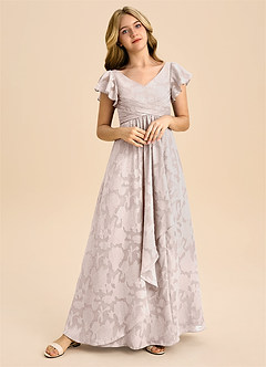 Azazie Omari Junior Klä av A-Line i Blommig Utbrändhet Plisserad image1