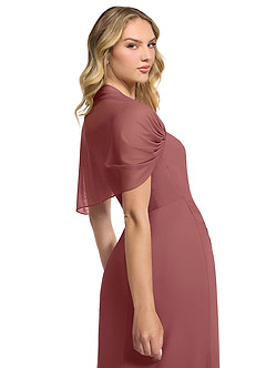Azazie Zia Vestidos de damas de honor Vestido de Amatista de Gasa de Corte Recto Convertible con Corte Lateral image6