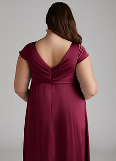 Azazie Allessia Maternity Bridesmaid Dresses A-Line Pleated Stretch Satin Floor-Length Dress image12