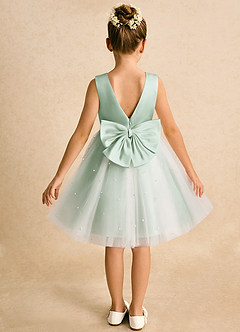 Azazie Esme Robe Demoiselle D'honneur Fillette Robe Princesse en Tulle Arc Agave image1