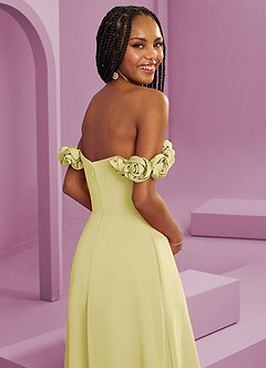 Barbie ♥ Azazie Bridesmaid Dresses Lemon Sorbet A-Line Off the Shoulder Chiffon Convertible Dress image2