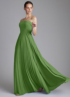 Azazie Mariana Bridesmaid Dresses Basil A-Line Strapless Chiffon Dress image6