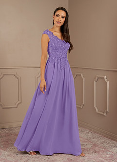 Azazie Amethyst Mother of the Bride Dresses Tahiti A-Line V-Neck Sequins Chiffon Dress image3