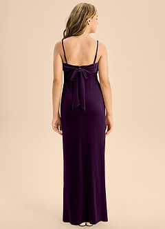 Azazie Mai Junior Grape A-Line Sweetheart Neckline Velvet Dress image2