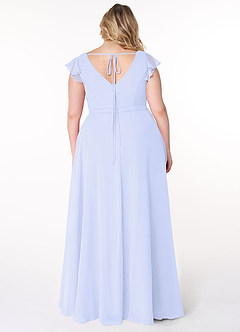 Azazie Claudine Bridesmaid Dresses Lavender A-Line Flutter Sleeve Chiffon Dress image8