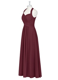 Azazie Claudia Bridesmaid Dresses Cabernet A-Line Sweetheart Neckline Chiffon Dress image9
