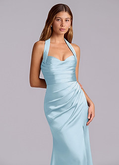 Azazie Destiny Suknie dla druhen Syrena Dekolt w kształcie serca Satyna elastyczna Do ziemi Sukienka image5