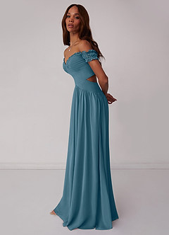 Barbie ♥ Azazie Bridesmaid Dresses Bermuda A-Line Off the Shoulder Chiffon Convertible Dress image4