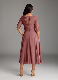 Azazie Dorothea Mother of the Bride Dresses Desert Rose A-Line Scoop lace Chiffon Dress image3