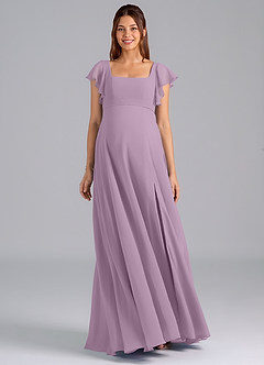 Azazie Bondi Maternity Bridesmaid Dresses A-Line Ruched Chiffon Floor-Length Dress image3