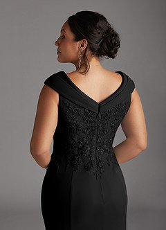 Azazie Calathea Mother of the Bride Dresses Black A-Line Lace Dress image7