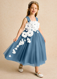 Azazie Dovey Abiti da Ragazza di Fiori Abito Principessa in Tulle Fiocco Bermuda image6