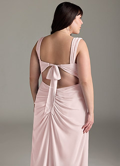 Azazie Jesaphine Abiti da Damigella Abito Tubino in Chiffon Fiocco Rosa Rossore image14