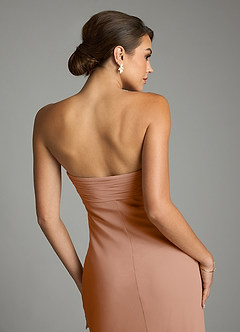 Azazie Saylor Brudtärnklänningar Klä av Sjöjungfru i Chiffong Axelbandslös Champagne Ros image10