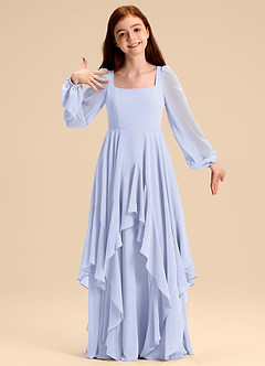 Azazie Clara Junior Abito A-Line in Chiffon Blusa Lavanda image3
