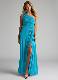 Azazie Brooke Abiti da Damigella Abito A-Line in Maglia Monospalla Giada image4