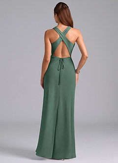 Azazie Evadne Bridesmaid Dresses Sea Moss A-Line Pleated Chiffon Dress image7