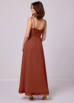 Barbie ♥ Azazie Bridesmaid Dresses Auburn A-Line Pleated Chiffon Dress image2