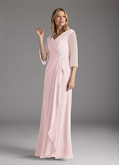 Azazie Jaycee Mother of the Bride Dresses Blushing Pink A-Line Chiffon Dress image4