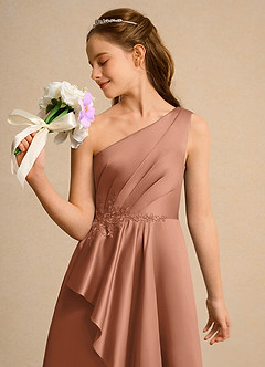 Azazie Taffy Junior Formal Flower Girl Klänningar Klä A-Line i Matt satäng Spets image6