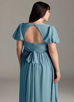 Azazie Madisynn Maternity Bridesmaid Dresses Bow Chiffon Floor-Length Dress image10