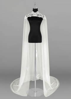 front Azazie Guadalupe Lace Tulle Wrap