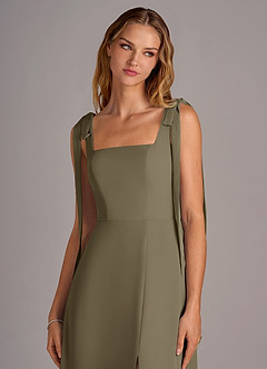Azazie Debra Bridesmaid Dresses Willow Green A-Line with Pockets Chiffon Convertible Dress image7