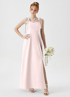 Azazie Rosey Junior Blushing Pink A-Line Sweetheart Neckline Stretch Crepe Dress image5