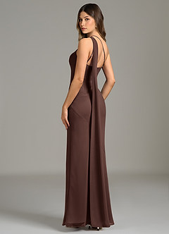 Azazie Juniper Bridesmaid Dresses Ganache Mermaid One Shoulder Chiffon Dress image2