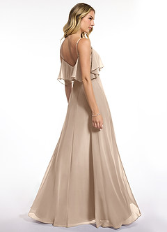 Azazie Jean Bridesmaid Dresses Taupe A-Line Chiffon Convertible Dress image2