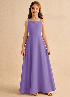 Azazie Jaella Girls Formal Flower Girl Dresses Tahiti A-Line Pleated Chiffon Dress image3
