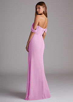 Azazie Saige Bridesmaid Dresses Candy Pink A-Line Off the Shoulder Chiffon Convertible Dress image8