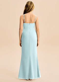 Azazie Buzzy Junior Robe Fourreau en Mousseline de soie Plissée Brume image5