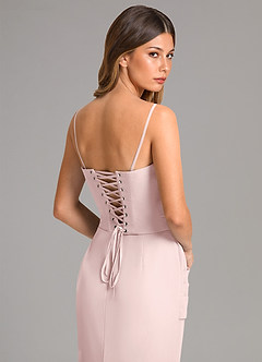 Azazie Sorrel Bridesmaid Dresses Blushing Pink Mermaid Corset Chiffon Dress image7