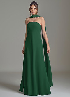 Azazie Ilana Bridesmaid Dresses Dark Green A-Line Strapless Chiffon Dress image3