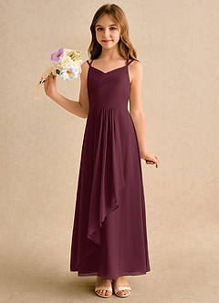Azazie Zaida Girls Formal Flower Girl Klänningar Klänning A-Line i Chiffong Plisserad image6
