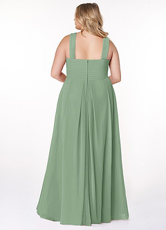 Azazie Kaleigh Kleider zum Anprobieren zu Hause A-Linie Plissee Chiffon Kleid Matcha image8