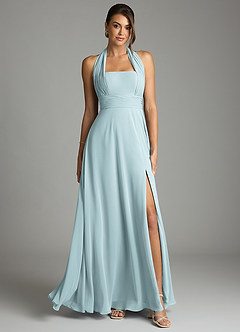 Azazie Tamira Suknie dla druhen Linia A Pofałdowany Szyfon Do ziemi Sukienka image1