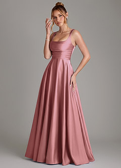 Azazie Azaria Bridesmaid Dresses Amethyst A-Line Corset Stretch Satin Dress image3