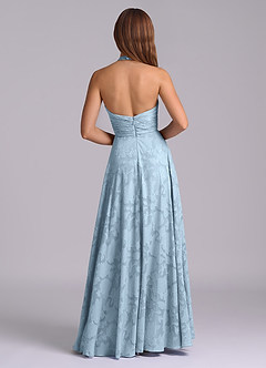 Azazie Tessie Brudtärnklänningar Klä av A-Linje i Blommig Utbrändhet Plisserad Himmelsblå image2