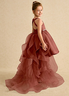 Azazie Julietta Flower Girl Dresses Auburn Ball-Gown Convertible Tulle Dress image6