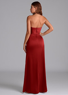 Azazie Claudelle Suknie dla druhen Syrena Bez ramiączek Satyna elastyczna Do ziemi Sukienka image7